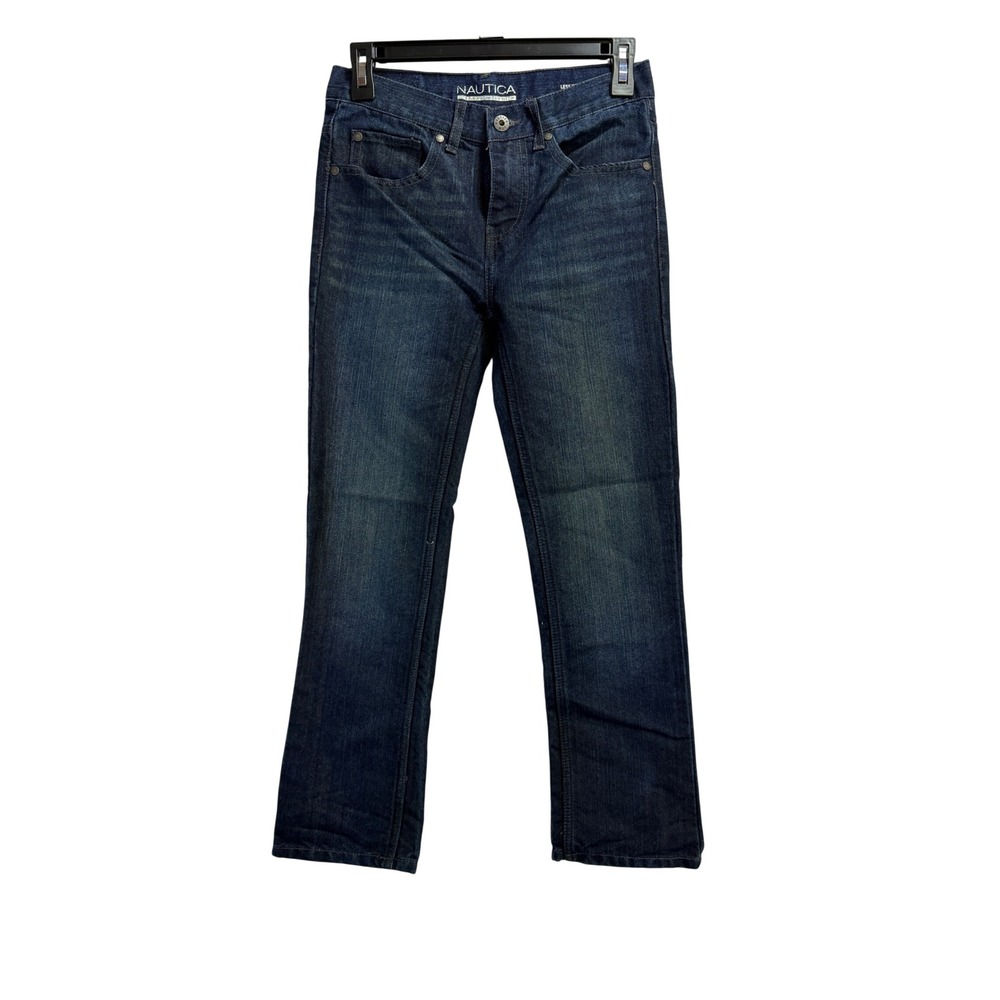 Nautica Boys Dark Wash Straight Fit Denim Jeans Size 10 Less Water More Style